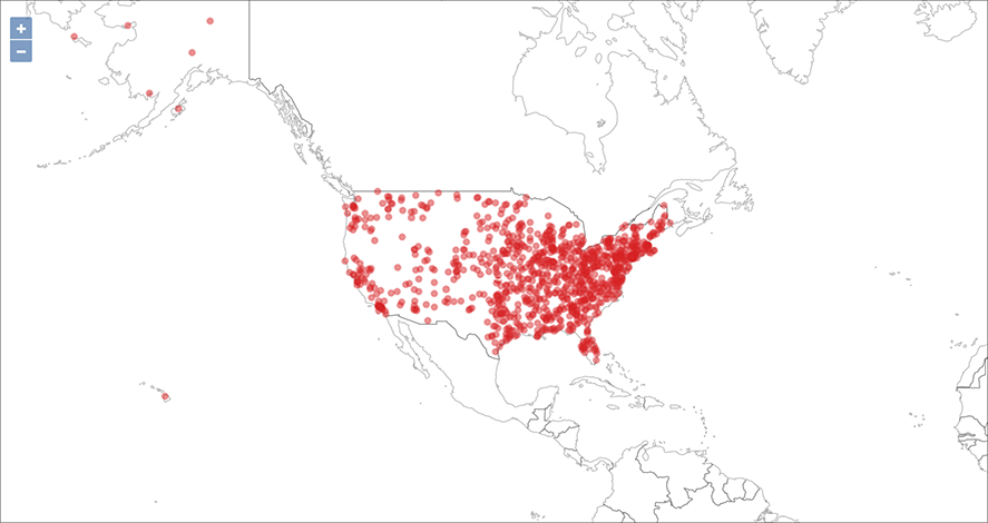 Geo bubble chart example