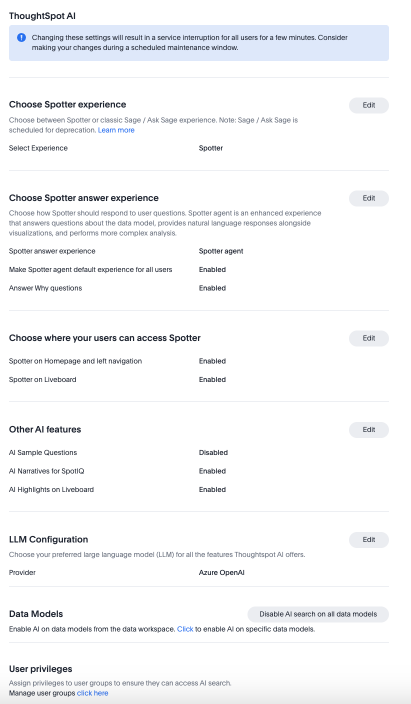 Edit Ask AI section