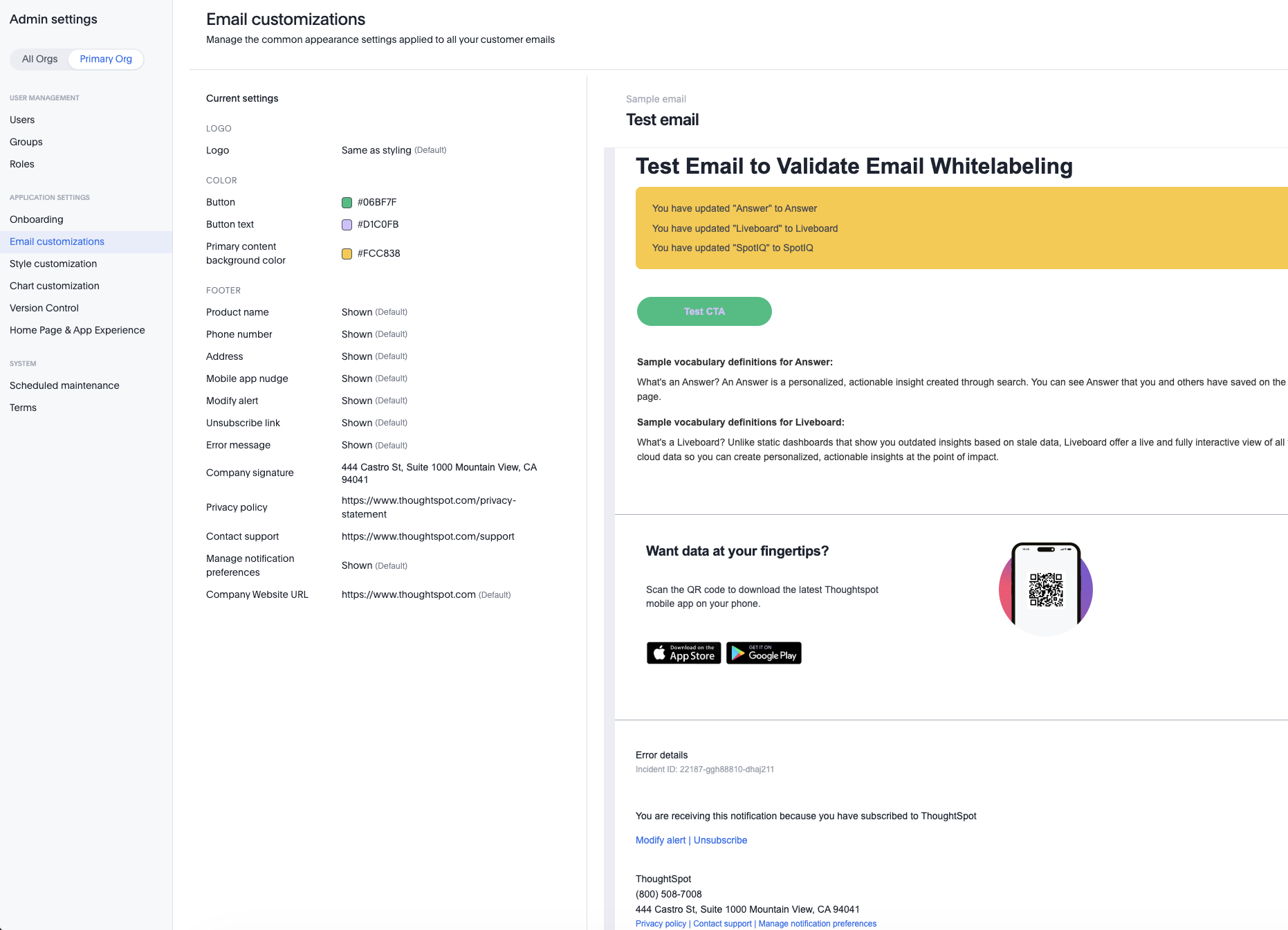 Email template customization