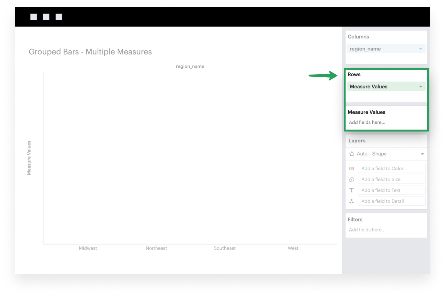 Measure values shelf