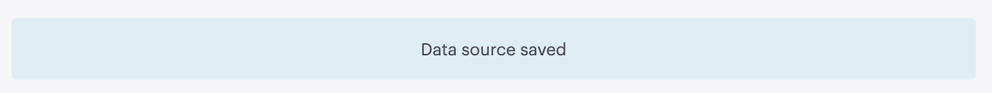Data Source Saved