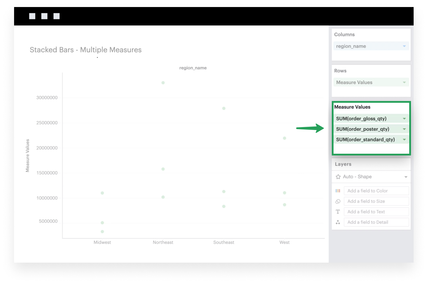 Add multiple fields to Measure Values