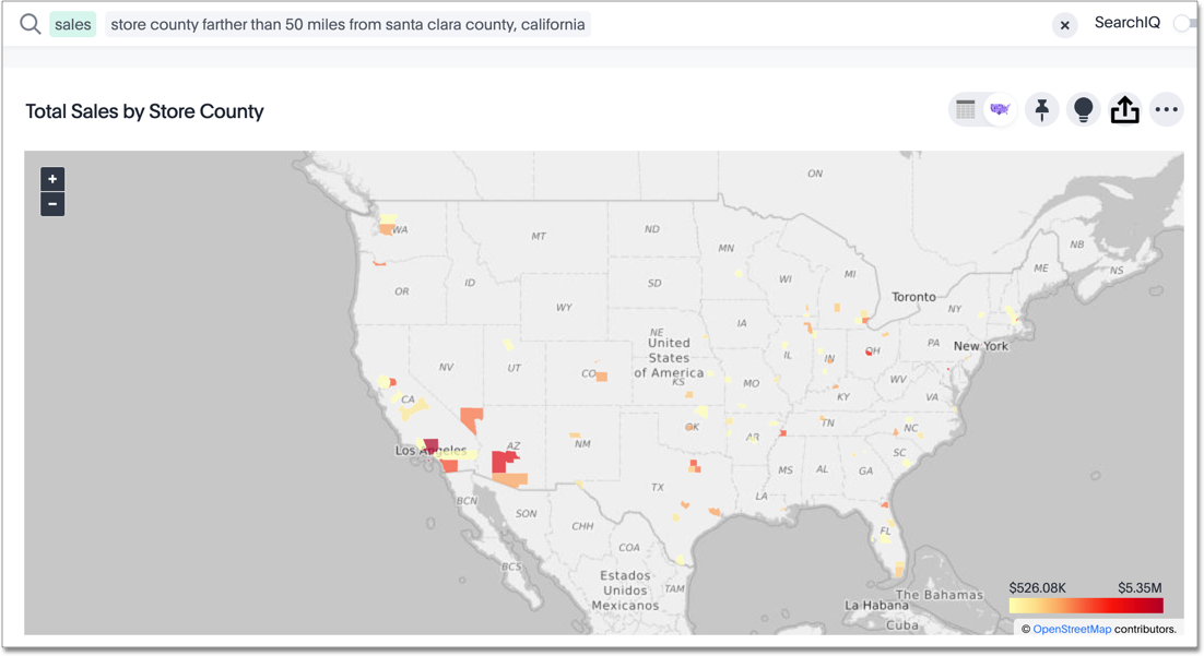 Proximity search with the farther than keyword