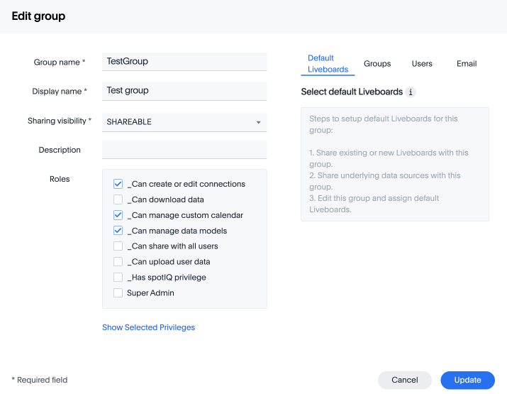 Group privileges with RBAC enabled