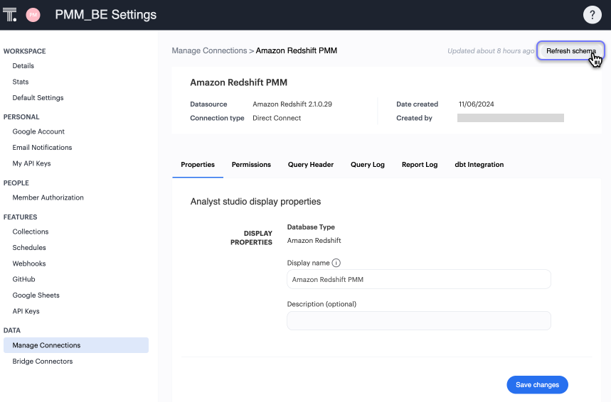 Manage Connections Refresh