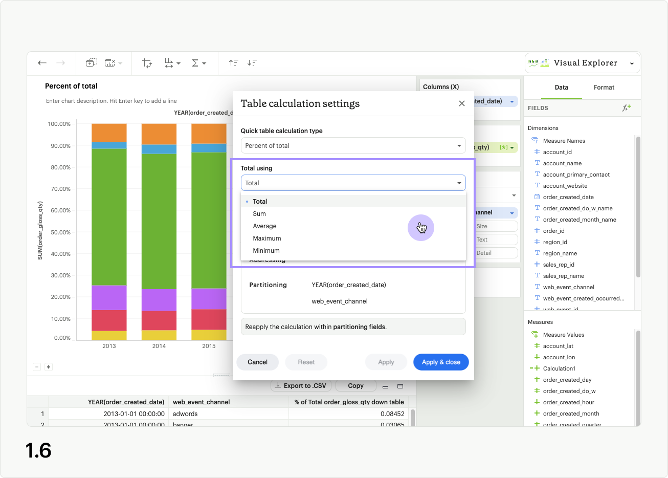 Table calc settings 1.6