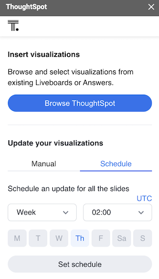 Weekly update of elements on the slide.