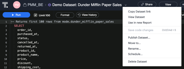 Share a dbt Semantic Layer Dataset