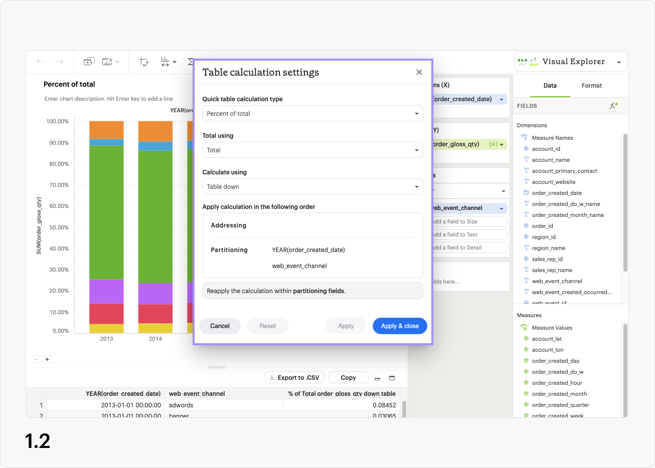 Table calc settings 1.2