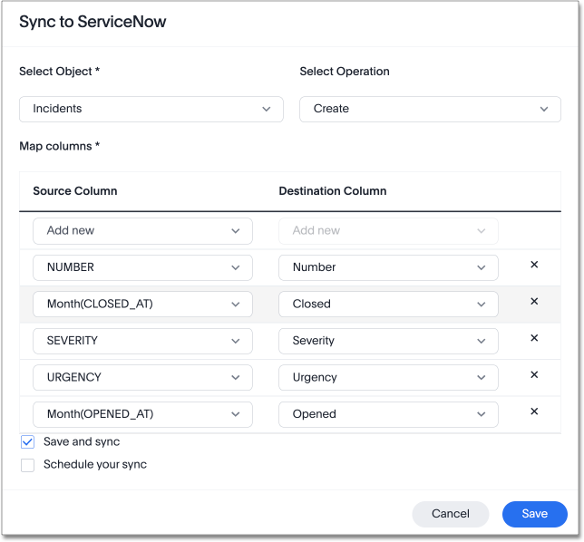 ServiceNow Sync window