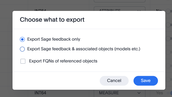 Export feedback TML