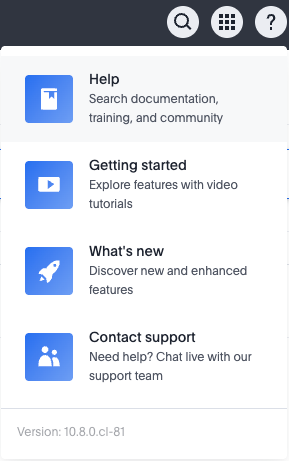 Help menu