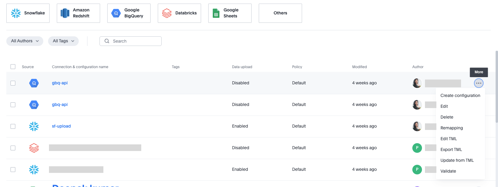 gbq additional config
