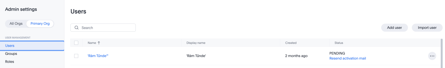 Admin Console - Users
