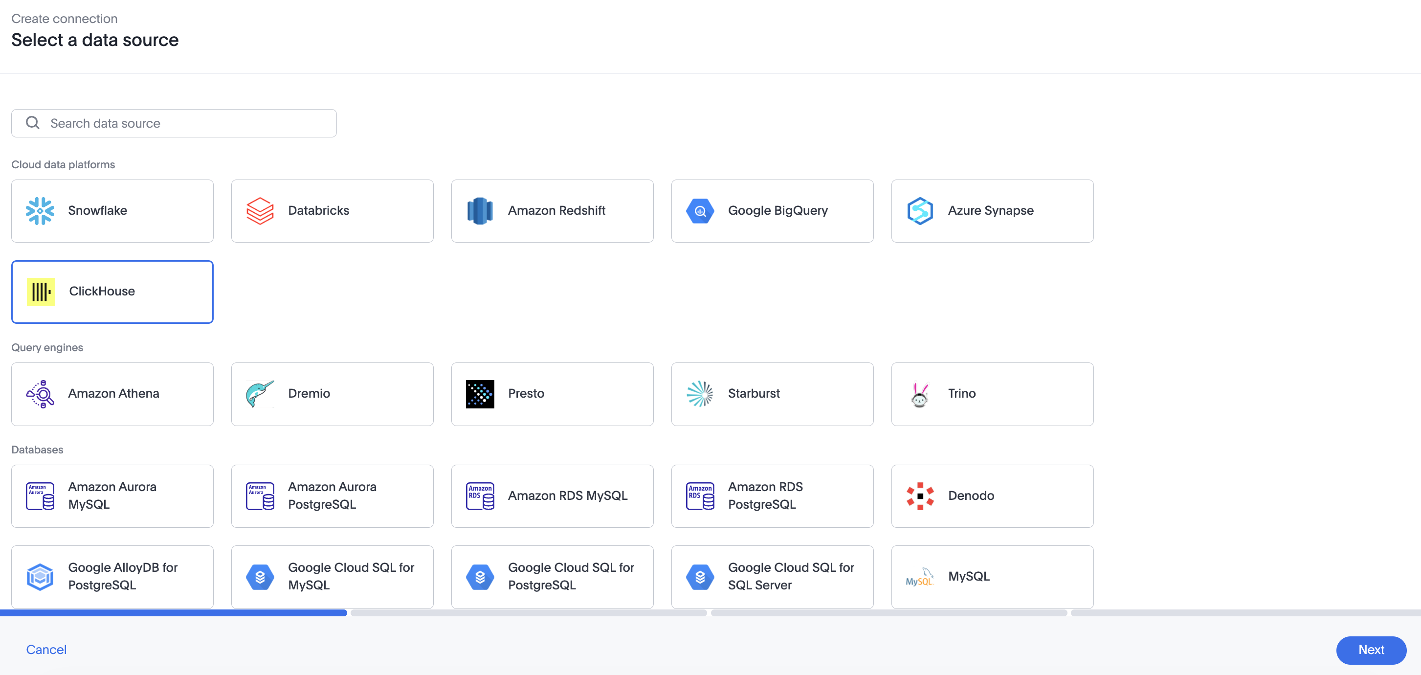 Add ClickHouse connection