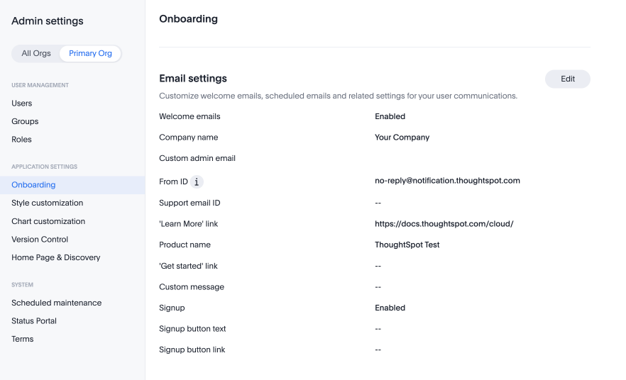 Admin Console - Onboarding