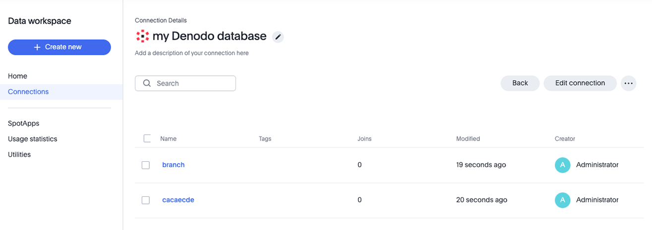 The "Connection created" screen