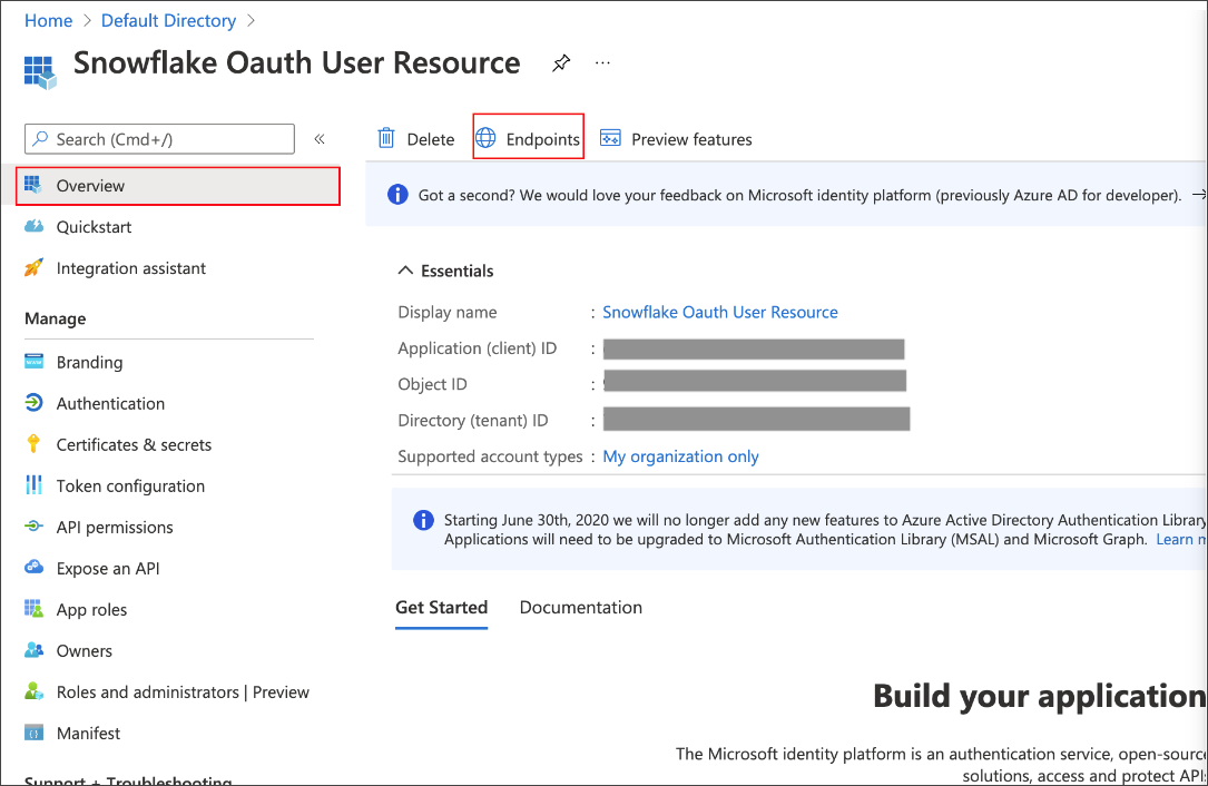 View information in Overview > Endpoints