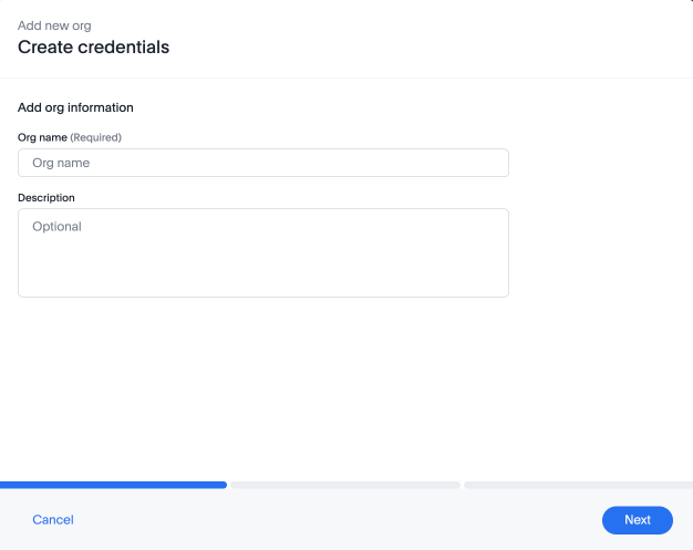 admin2 create org1