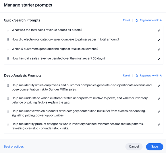 Deep analysis prompts