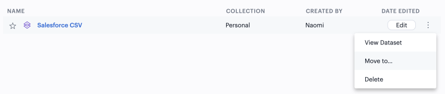 Move a local file dataset to a Collection