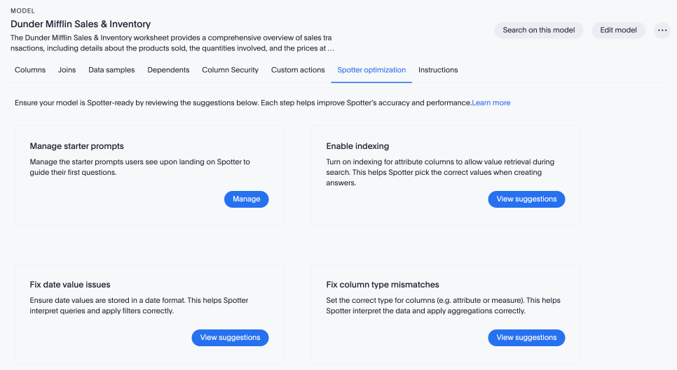 Click Manage starter prompts