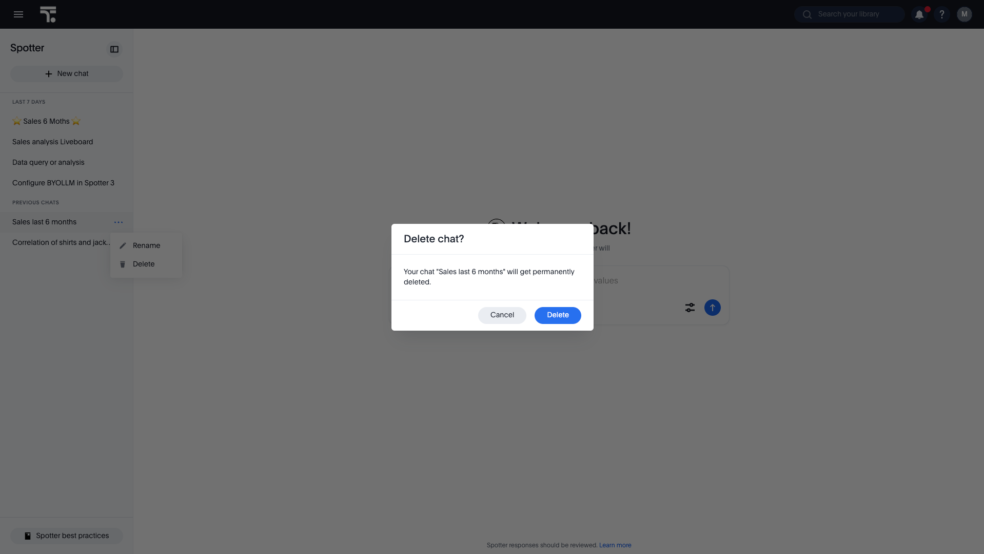 Delete saved conversation.