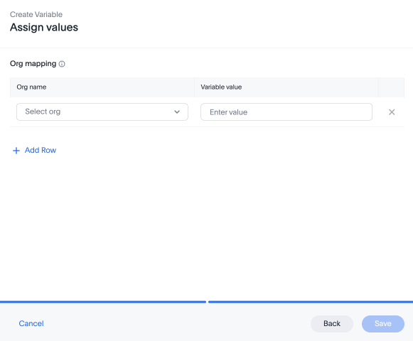 Assign values.