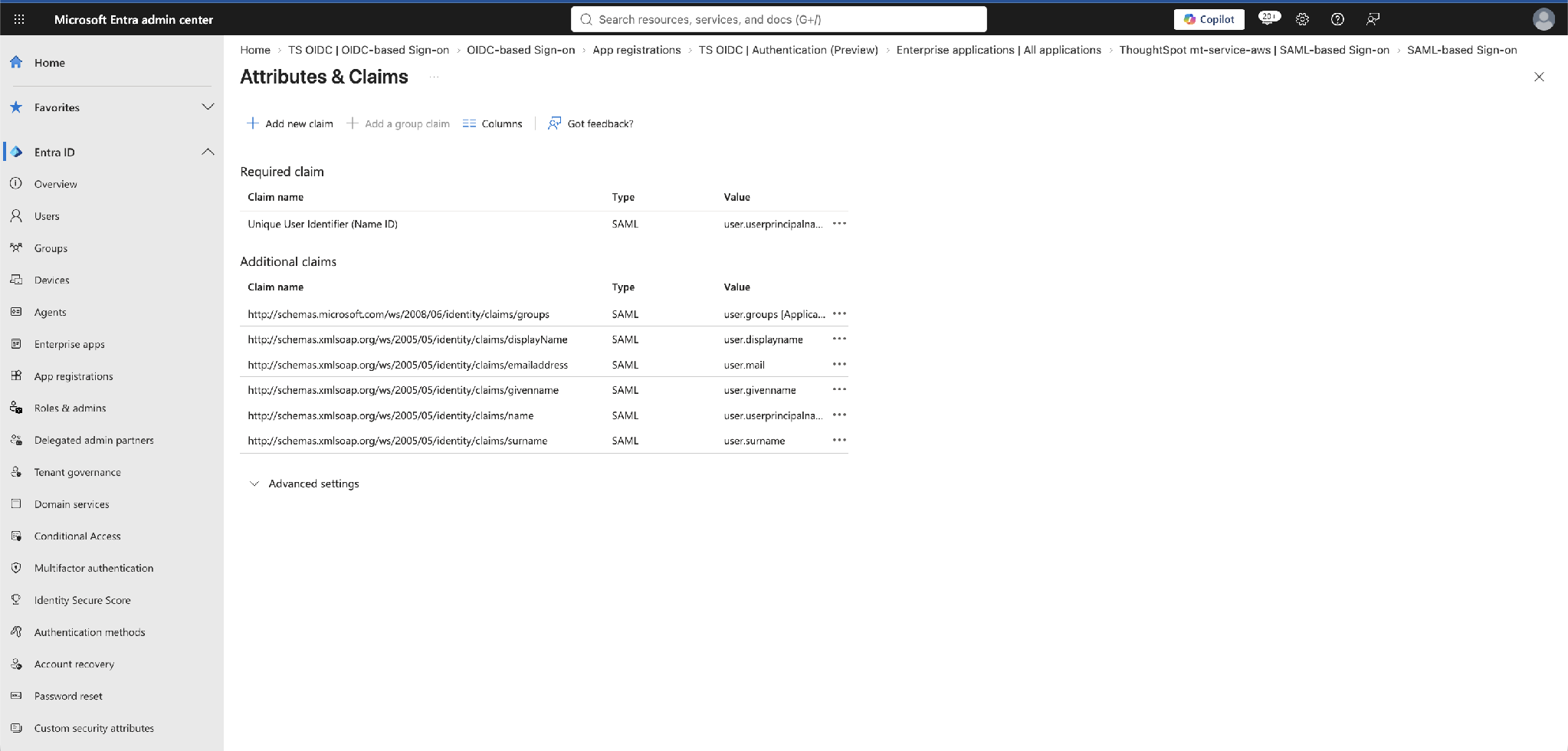 Attributes & Claims – the added groups claim (…/2008/06/identity/claims/groups)