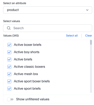 Select attributes