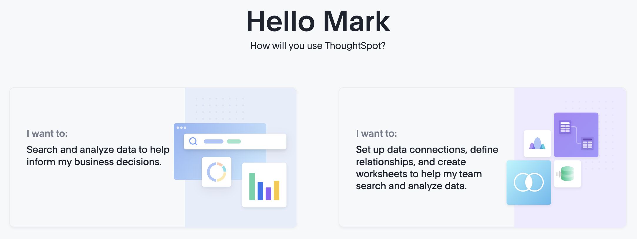 Getting started screen