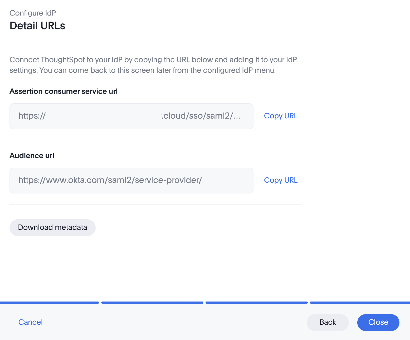 Copy ThoughtSpot information