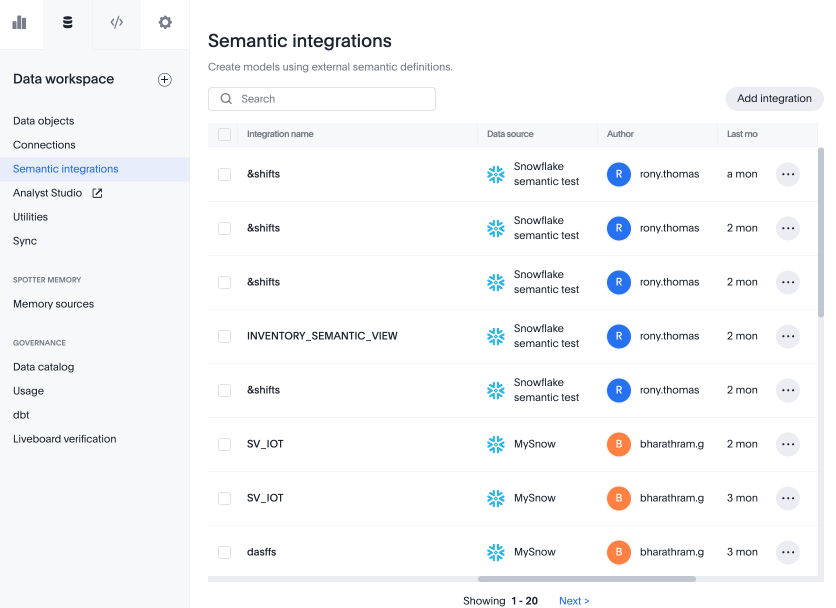 Click Add integration