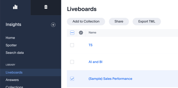 Add to Collections from object list page