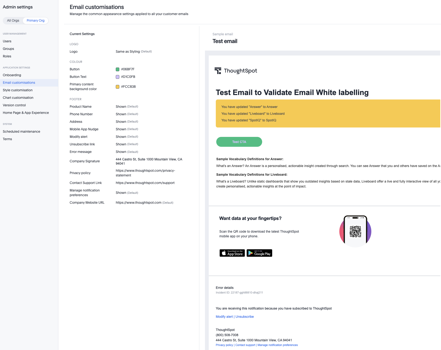 Email template customization