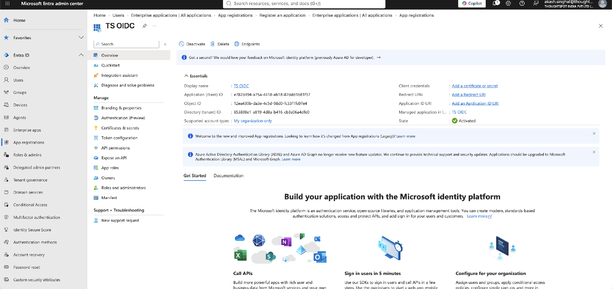 Application Overview — Application (client) ID and Directory (tenant) ID