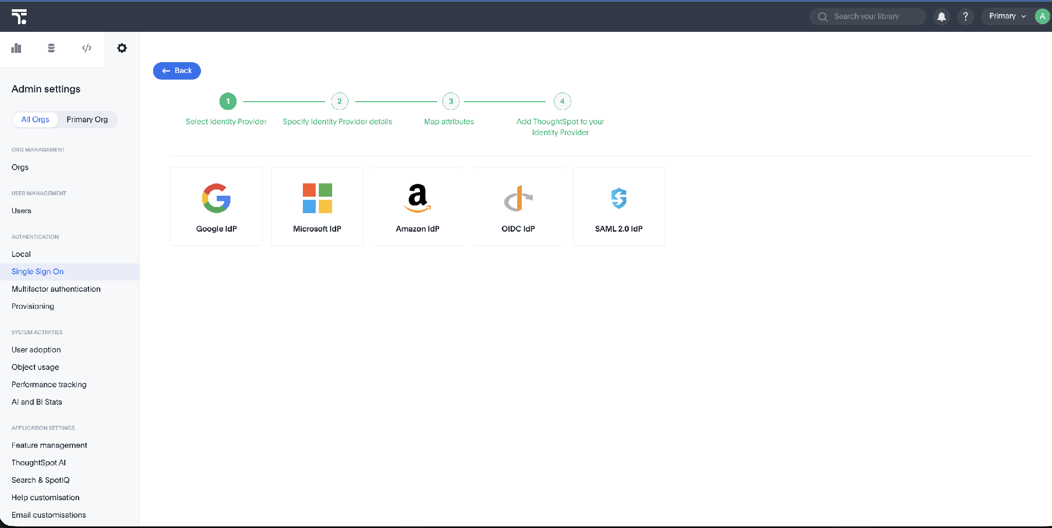 Select the OIDC IdP tile