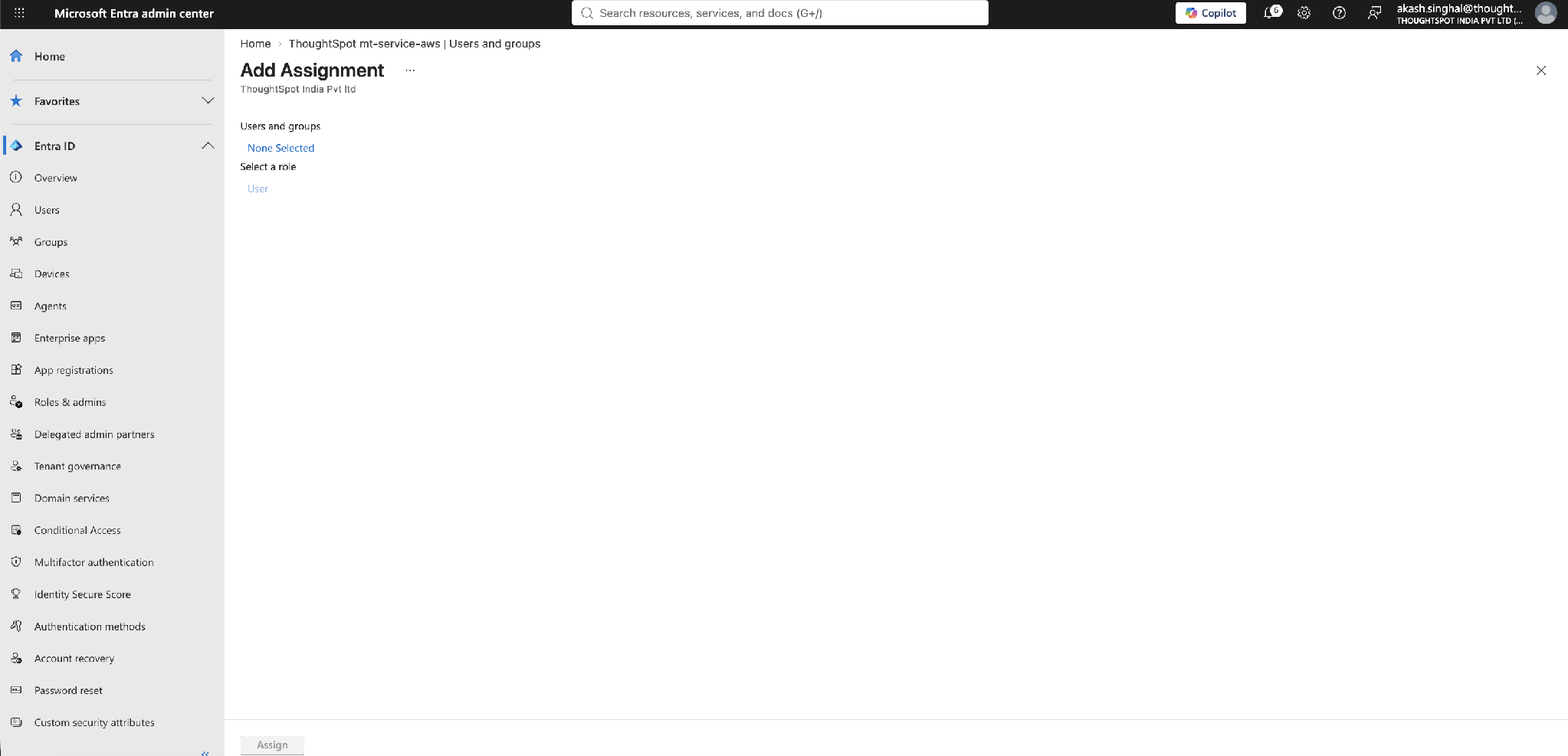 Add Assignment – select Users and groups