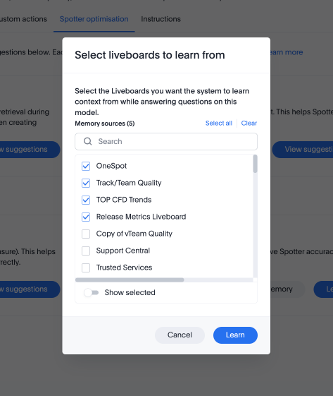 Select Liveboards to learn from.