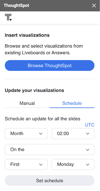 Monthly update of elements on the slide.