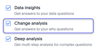 Select Change analysis