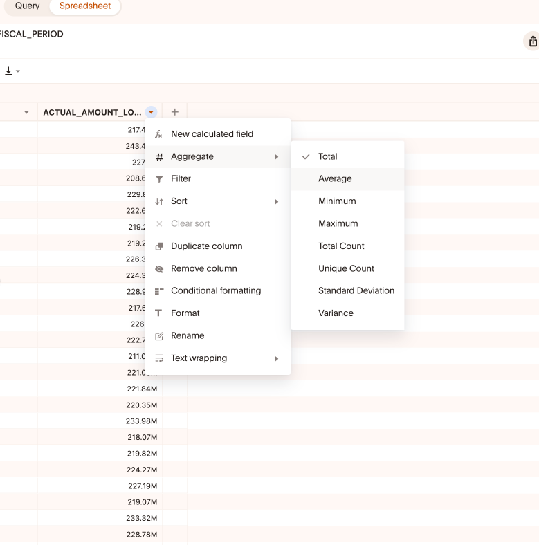 spreadsheet aggregation