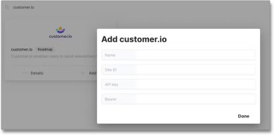 Add customer.io