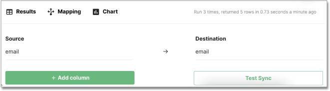 Map Source and Destination columns