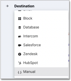 Select Manual as destination