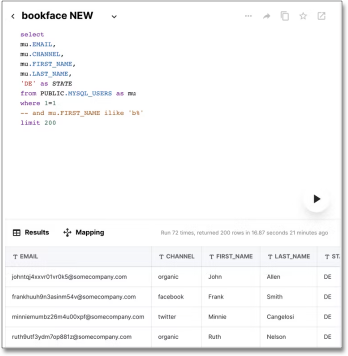 Enter query in new block