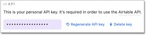 Generate an Airtable API key