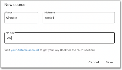 Add Airtable API key