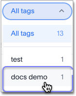 Select all tags and select a tag