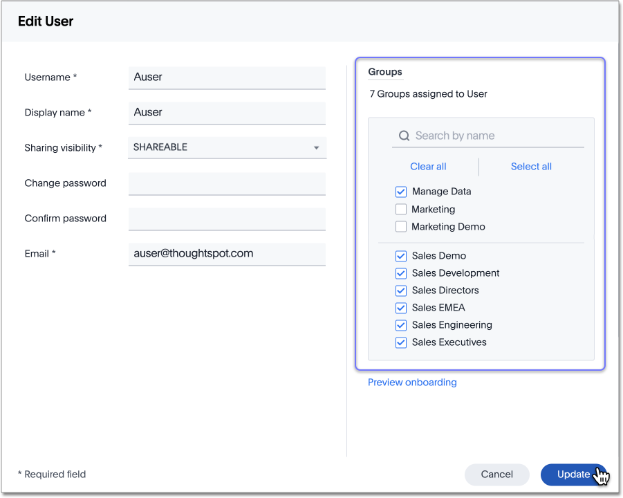 Edit User Groups